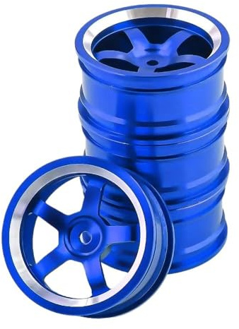 For 1/10 RC On-Road Drift Car Alufälgar Nav Metallfälgar for 1:10 RC Bil HSP 94122 94123 Tamiya TT02 HPI Kyosho Sakura CS D4(4pcs blue)