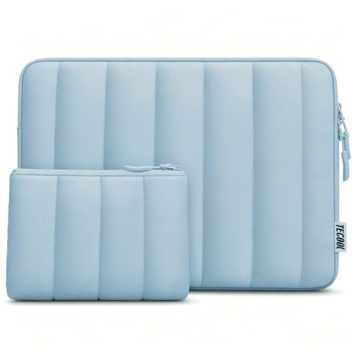 TECOOL Puffy 14 inch Laptop Sleeve Protective Case 14 Inch For 14” Lenovo HP EliteBook Pavilion Acer Dell Chromebook Notebook, Macbook Air 15 M5 M4 M3 2026-2023 Shockproof Splash-resistant Bag,Blue