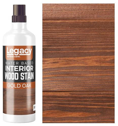 Legacy Surface Care Water Based Wood Stain (Gold Oak) – Fast Drying, Non-Toxic, Easy to Apply Wood Paint & Varnish for Indoor & Outdoor Furniture, Floors & Decking (Gold Oak, 1ltr)