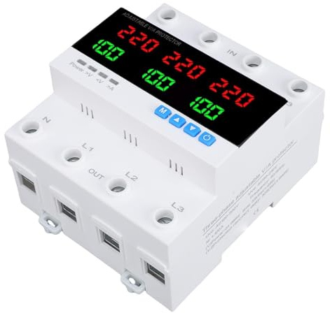 Spacnana Commutateur de Transfert Manuel Automatique Double Puissance 100 A 4P, Montage sur Rail DIN triphasé pour Générateurs, Onduleurs, Réseau, Technologie de Microcontrôleur avec en Temps Réel