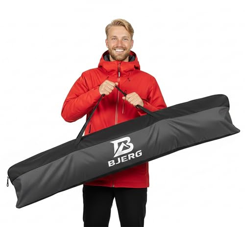 Vov.Vov BJERG skidväska, vattentät skidväska, fodral och skydd av Cordura 600D, robust skidtransportväska för 150–160 cm eller 170–180 cm skidväskor tillverkad i Europa (Antracit, upp till 160 cm)