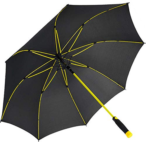 iX-brella XXL Stockschirm Fiberglas Golf Automatik Schwarz-Gelb
