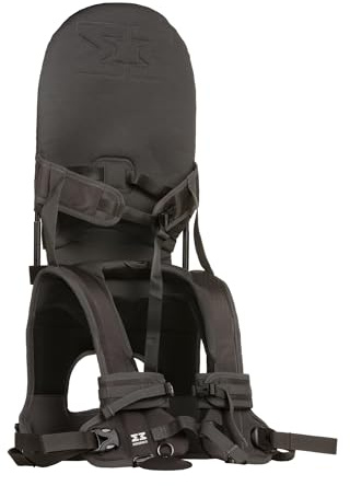 MINIMEIS G4 - Weltweit 1. Baby Schultertrage mit Rückenunterstützung - [6 Monate - 5 Jahre & bis zu 18kg] - Anthrazit/Schwarz