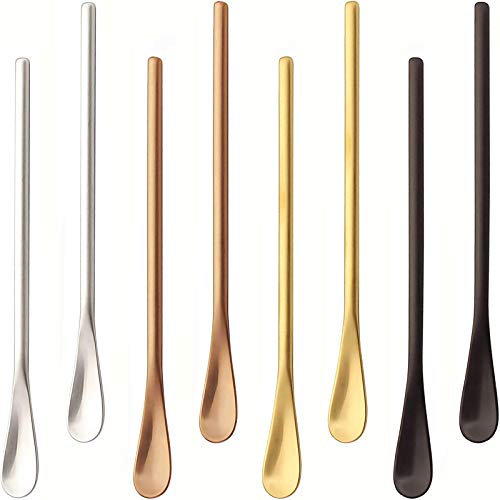 WUWEOT 8er Set Kaffeelöffel aus Edelstahl 13cm Teelöffel Mokkalöffel Espressolöffel Kleine Löffel Eisteelöffel Dessertlöffel Mini Teaspoon Schmal Rührlöffel Edelstahl (4 Farben)