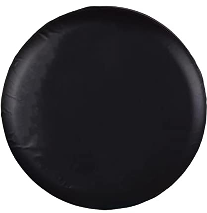 Black Spare Tire Cover, Waterproof PVC Leather for SUV, RV (15 Inch)
