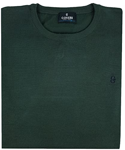 Coveri Maglia Maglione Pullover Uomo Slim Fit Girocollo Colorato M L XL XXL (XL - Verdone)