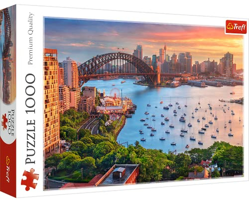 Trefl - Sydney, Australien - Puzzle 1000 Elemente - Stadtpanorama, Malerische Bucht, DIY-Puzzle, Kreative Unterhaltung, Spaß, Klassische Puzzles für Erwachsene und Kinder ab 12 Jahren