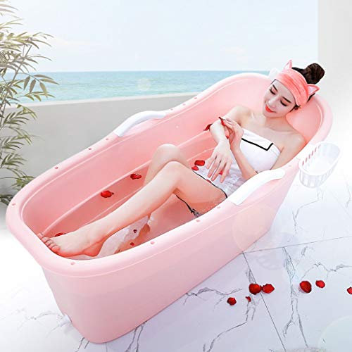 Bañera portátil para Adultos de Cuerpo Completo Bañera Grande Baño para Adultos Barril Baño Cubo de Ducha portátil Esquina Independiente Plástico más Grueso Fácil Drenaje Bañera (Size : 1.25m)