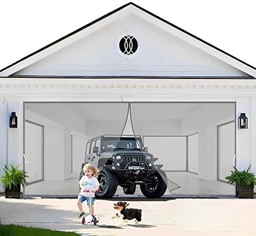 Fliegengitter Tür Insektenschutztür Insektenschutzrollo Schiebetür, 260 x 210 cm mit Full Frame Klettverschluss & Eingenähten Gewichten, Bausatz【Grau】