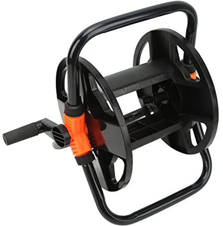 Pssopp Hose Reel, Water Pipe Storage Rack Garden Hose Reel ABS Single Arm Tool Hose Reel Cart with Wheels for Garden Car Washing Watering