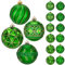 Hollyone 12PCS Christmas Baubles Xmas Ball Oranment, 80MM/3.1'' Green Christmas Balls for Tree Decorations, Gold-edged Xmas Hanging Ornaments with Strings for Holiday, Party, Wedding Decor