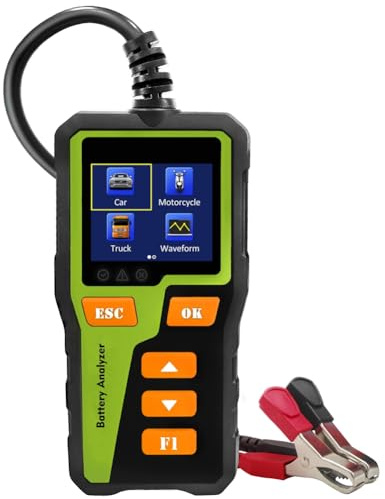 Rordigo BT-30 - Comprobador de batería de coche (1 unidad), color negro y verde