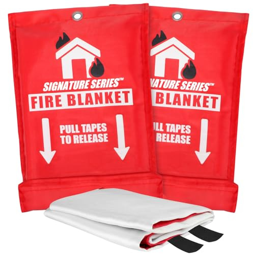Signature Series Fire Blanket | Flame Suppression Fiberglass Blanket for Home & Kitchen Safety | Ultimate Fire Protection Blankets That Never Expire