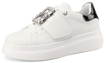 QUEEN HELENA Baskets avec strass pour femme X31-9, Blanc, 40 EU