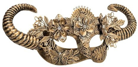 W WIDMANN MILANO Party Fashion - Masque pour les yeux bélier avec cornes, masque d'animal, bélier, Accessoire Carnaval