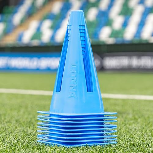 FORZA Flexi-koner [paket med 10] | Ultra-hållbara träningskoner för att förbättra och diversifiera träningspass över flera sporter – finns i 9 vibrerande färgalternativ