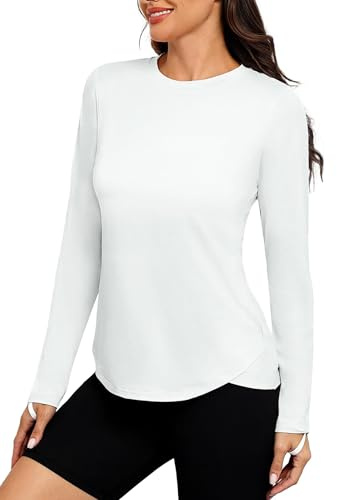 PINSPARK Sportskjorta dam UPF 50+ solskydd snabbtorkande sport T-shirt lätt löpartröja yoga långärmad tröja andas funktionell tröja fitness rashguard