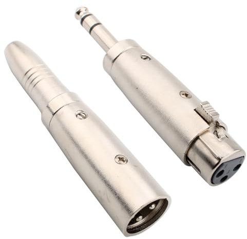VISSQH 2 x 6,35mm TRS zu XLR Adapter (XLR 3-Pin Stecker auf Klinke 6,35 mm adapter & XLR 3-Pin buchse auf TRS klinke 6,35 mm) Mikrofon Audiobuchse XLR-Klinken-Konverter für Mikrofon Mischpulte usw