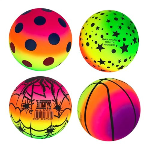 6 Inch Inflatable Rainbow Ball | PVC Play Ball for Kids | Rainbow PVC Sports Kick Ball Pool Decorations