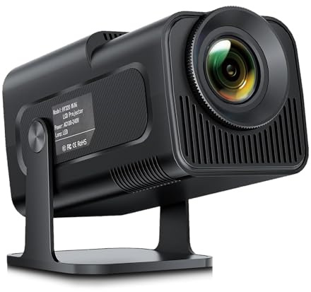 Mini-projektor med WLAN och Bluetooth, bärbar filmprojektor för utomhusbruk, 1080P-stöd, auto-keystone-hemprojektor (HY320-mini)