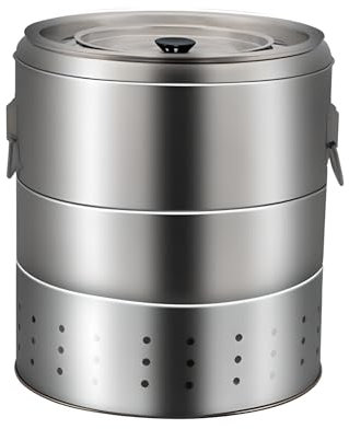 Parrilla Colgante de Barril para Barbacoa sin Humo, con 50 brochetas de Acero Inoxidable y asado de 360°, Ideal para cocinar al Aire Libre, Acampar, picnics y Playa