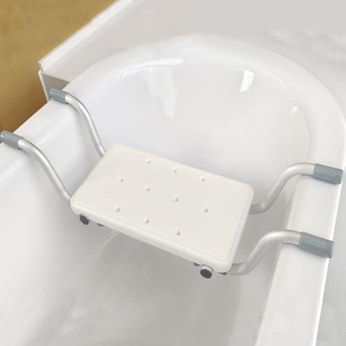 Siège de Baignoire, Siège de Bain pour Personnes âgées Siège de Douche Banc de Douche pour Bain, Extensible 72-82cm Planches de Bain Capacité de Charge 136 kg Siège de Bain, Blanc