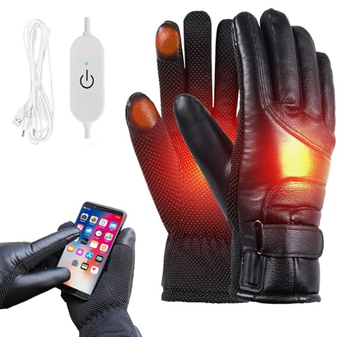 KQWVZ Guanti Riscaldati USB, Guanti Moto Riscaldati, GuantiRiscaldati Moto Impermeabili, Guantis Invernali Riscaldati, GuantiSci Riscaldati, Per Donne Uomini Neve, Sci, Pesca, Ciclismo, Campeggio