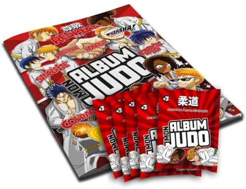 Mon Album Judo – Album + 3 paquets d'autocollants – Collection 64 Stickers à Collectionner (dont 5 Holographiques) – 8 stickers par paquet – Techniques Ceintures Jaune à Bleue