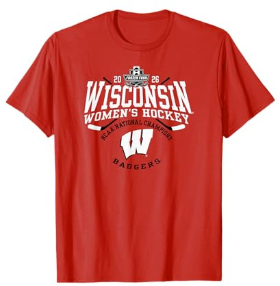 Wisconsin Badgers Women's Hockey National Champs 2026 Red T-Shirt