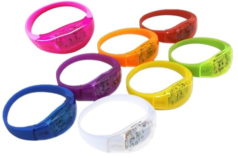 JSGHGDF 8 braccialetti con LED attivati dal suono, braccialetti vibranti luminosi per concerti e festival
