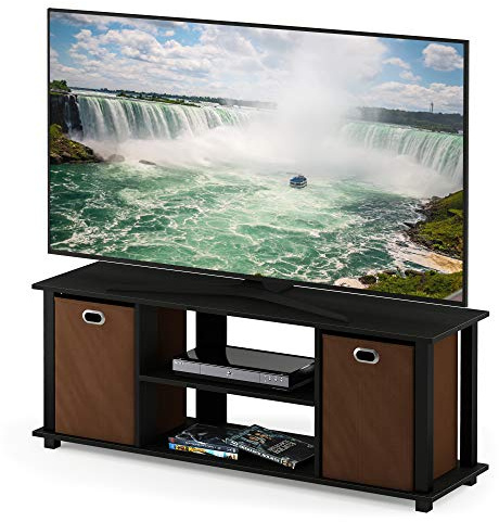 Furinno Econ Porta TV con Ripiani, Marrone