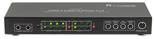 FeinTech VMS02400 HDMI 2.0 Matrix Switch 2x4 mit Audio Extractor