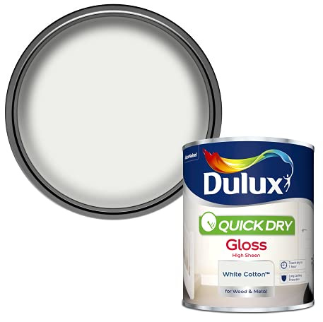 Dulux Quick Dry Gloss Paint - White Cotton - 750ML