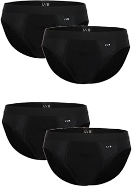 Lovable Slip in Cotone Elasticizzato | Multipack 4 Pezzi | Comodi e Traspiranti | Intimo Basic Comfort Quotidiano | Mutande Uomo X4, Nero per 4, 5/L
