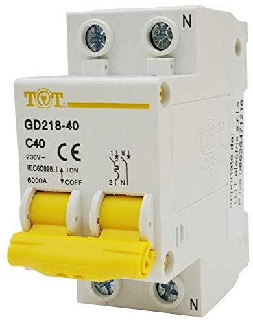 TOT Electric Interruttore magnetotermico automatico differenziale 2P+N 6 kA 2 modulo 10 16 20 25 32A fino 63 ampere (C16-16 A)
