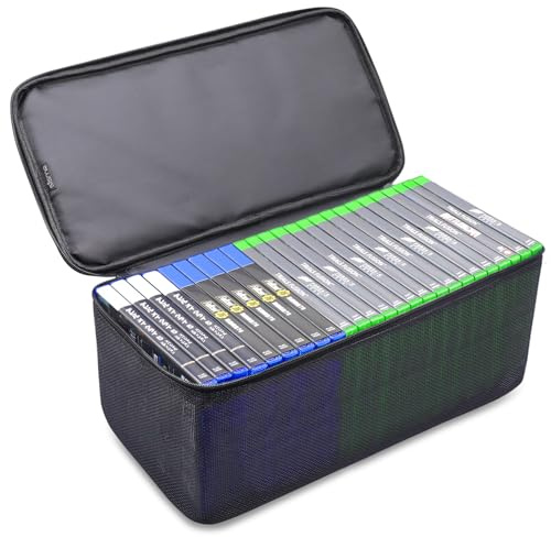 sisma Spiele Aufbewahrung Tasche Kompatibel mit PS5 PS4 Xbox, 23-27 Spiele Disc Kapazität, Universaltasche Tragetasche Spielen Organizer