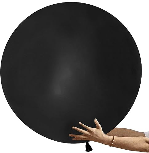 6-pack 91 cm (36 tum) gigantisk stor extra stor stor jättestor jumbo latexballonger färgglada luftballonger rund födelsedag ballong ballonger babyshower för barn festdekorationer bröllop svart utomhus