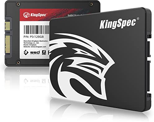 KingSpec 128Go 2.5 SATA SSD, SATA III 6Go/s SSD Interne - 3D NAND Flash pour Ordinateur de Bureau/Portable/Tout - en - Un (P3,128Go)