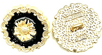Lmlliang 10PC Black Vintage Metal Enamel Round Sewing Buttons,for Blazer, Suits, Sport Coat, Uniform, Jacket DIY Hand Sewn18MM