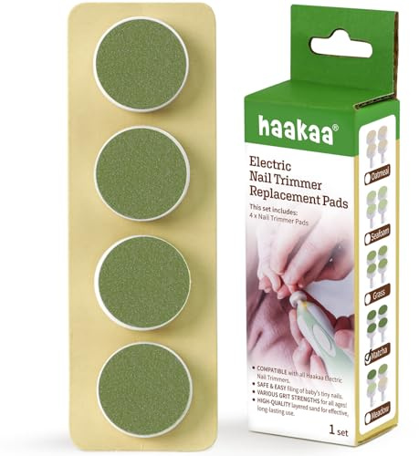 haakaa Almohadillas de repuesto para recortadora de uñas eléctrica para limas de uñas de bebé estándar, adecuadas para más de 12 meses, matcha