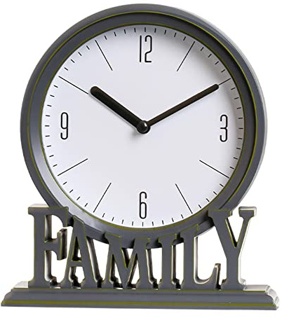 Duiaynke Relojes de mesa sin tictac, para chimenea, repisa, reloj de escritorio decorativo familiar para oficina y baño (gris oscuro)