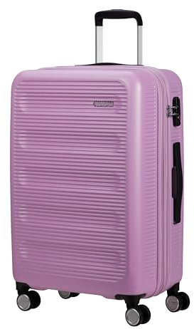 American Tourister Astrobeam - Spinner M, Expandable Suitcase, 67 cm, 69/80 L, Purple (Pastel Lavender)