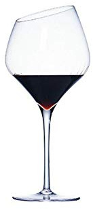 HAODUOO Bicchiere da Vino con Rossetto Obliquo Bicchiere da Vino Dorato Bordeaux Bicchiere Bordeaux Bevanda da Bar(450ml)