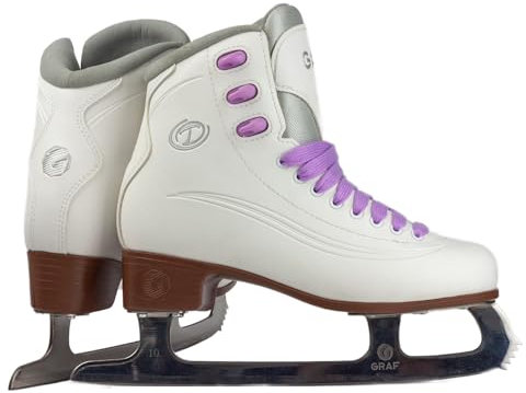 Kunstlaufschlittschuh Graf V2 Tango mit Polsterung Kunstlauf Schlittschuh mit Zacken Weiß (39)