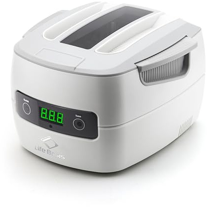 LifeBasis Nettoyeur à Ultrasons 1400ML Bac à Ultrasons 42K HZ avec 5 Réglages du Temps et LED Numériques Affichage pour Lunettes Montres Bijoux Prothèses Dentaires Ciseaux Pince