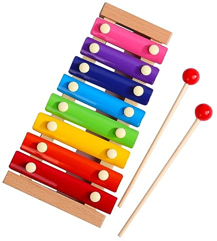 Phefop Colorful Xylophone Wooden 8 -GlockensSpiel Tone for Musical Development and Entertainment for Children (Pine Wood)