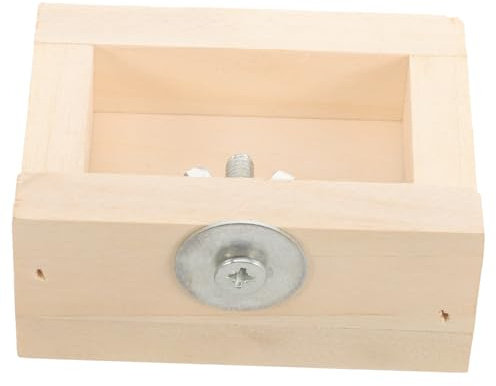 Parliky Gamelle en Bois Naturel pour Petits Animaux, Bol D’Alimentation Rond, Résistant et Facile à Nettoyer, Adapté aux Hamsters, Cochons D’Inde et Écureuils, Accessoire pour Cages