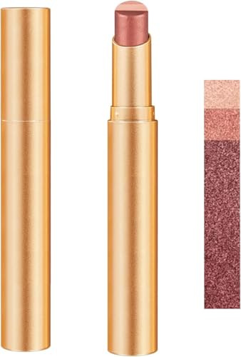 Sombra de ojos en barra de 3 colores, lápiz de sombra de ojos cremoso de larga duración y resistente al agua, acabados mate y brillante, maquillaje para looks diurnos y nocturnos (04#)