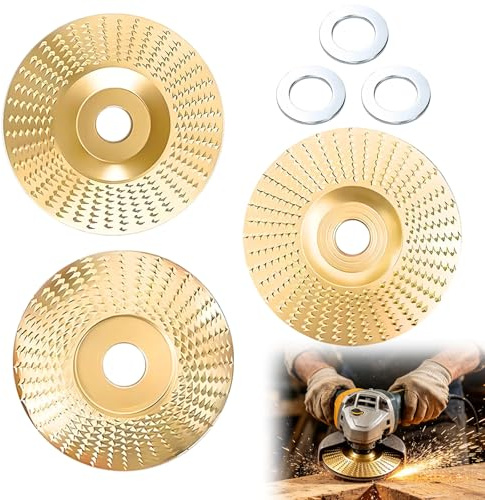 Set Dischi Intaglio Legno per Smerigliatrice Angolare 3 Pcs, Set di Dischi Robusti per Intaglio del Legno, Pro-grade Kit Per Incisione E Sgrossatura Ceppi Disco Sagomatura E Lavorazione Del Legno
