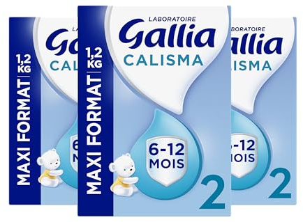 Laboratoire Gallia - Calisma 2ème âge - Lait en Poudre Enrichi en Vitamines A, C & D - Sans Huile de Palme - Bébé de 6 à 12 mois - Lot de 3x1,2kg